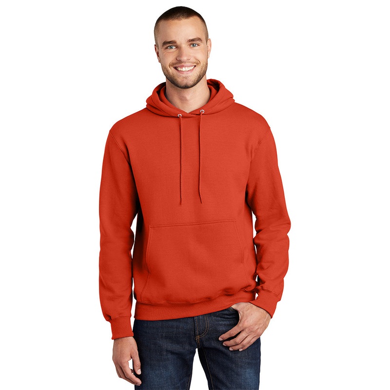 Port & Company PC90H Essential Fleece Pullover Hooded Sweatshirt – Orange Orange S