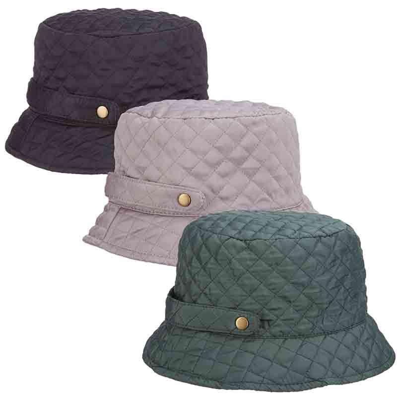 Quilted Roll Up Rain Hat – Scala Collezione Black
