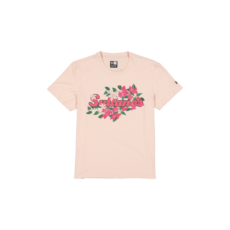 Sultanes de Monterrey Pale Pink Floral T-Shirt S