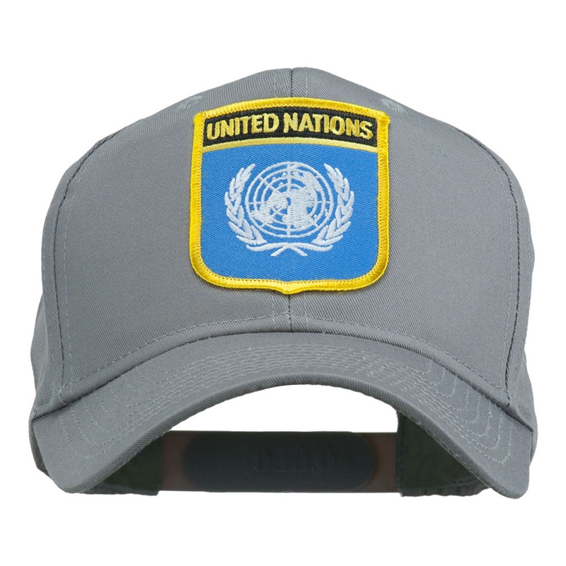 United Nations Flag Shield Patched Cap Grey One Size