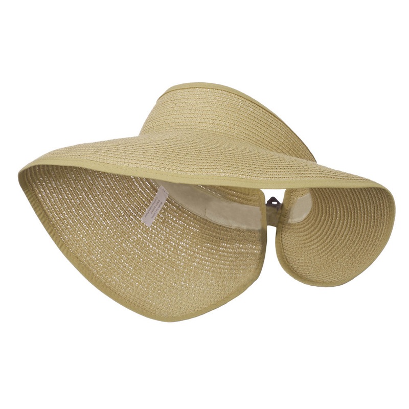UPF 50+ Bow Closure Roll Up Visor Black One Size