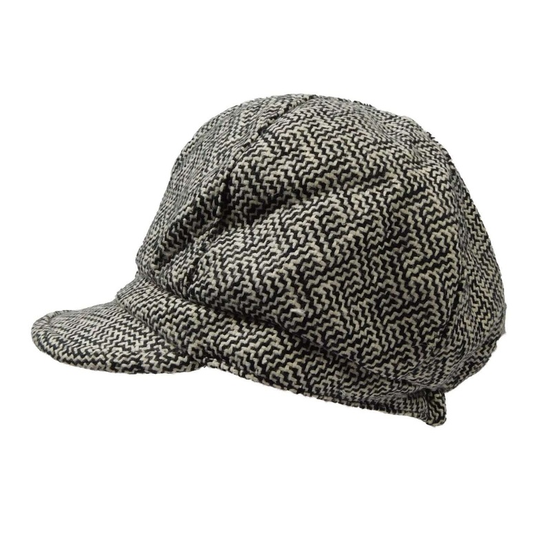 Zig Zag Pattern Newsboy Cap Purple
