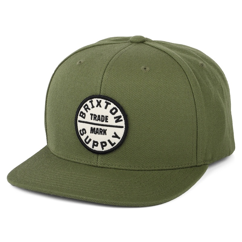 Brixton Hats Oath III Snapback Cap – Olive Adjustable