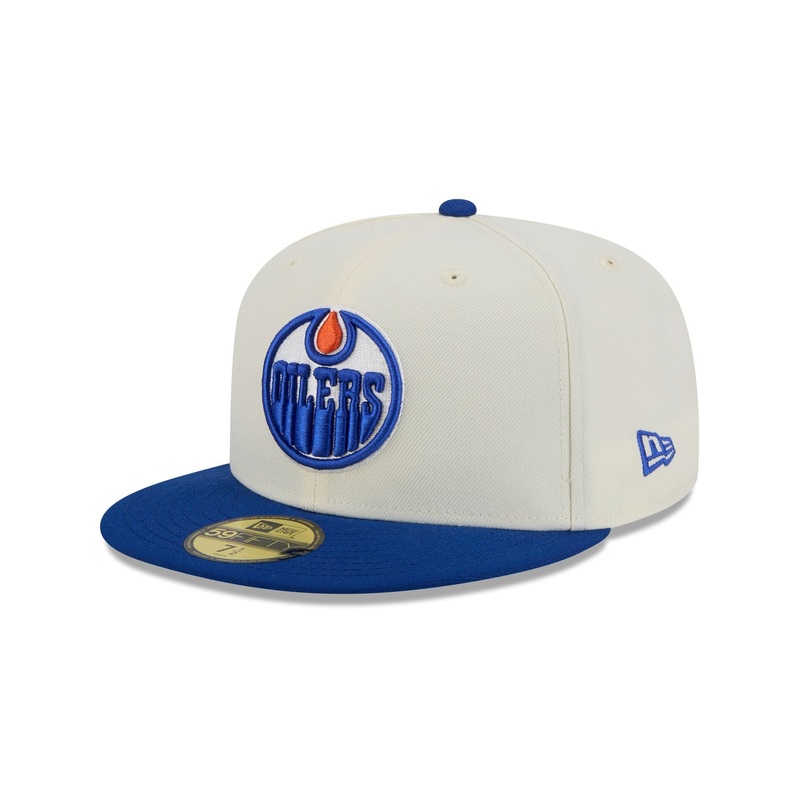 Edmonton Oilers Chrome White 59FIFTY Fitted Hat 7