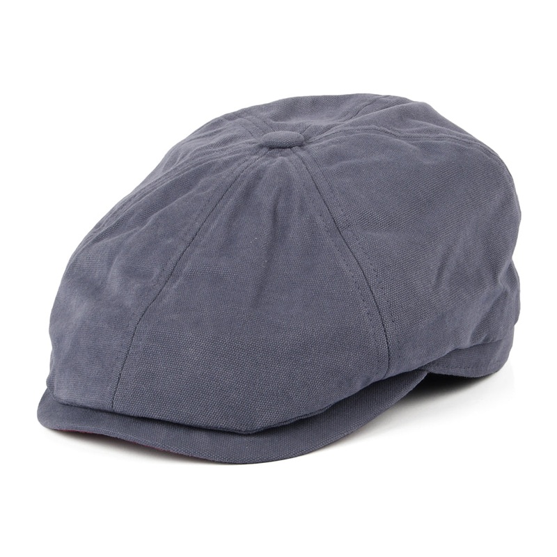 Failsworth Hats Hudson Cotton Canvas Newsboy Cap – Slate-Brick 55