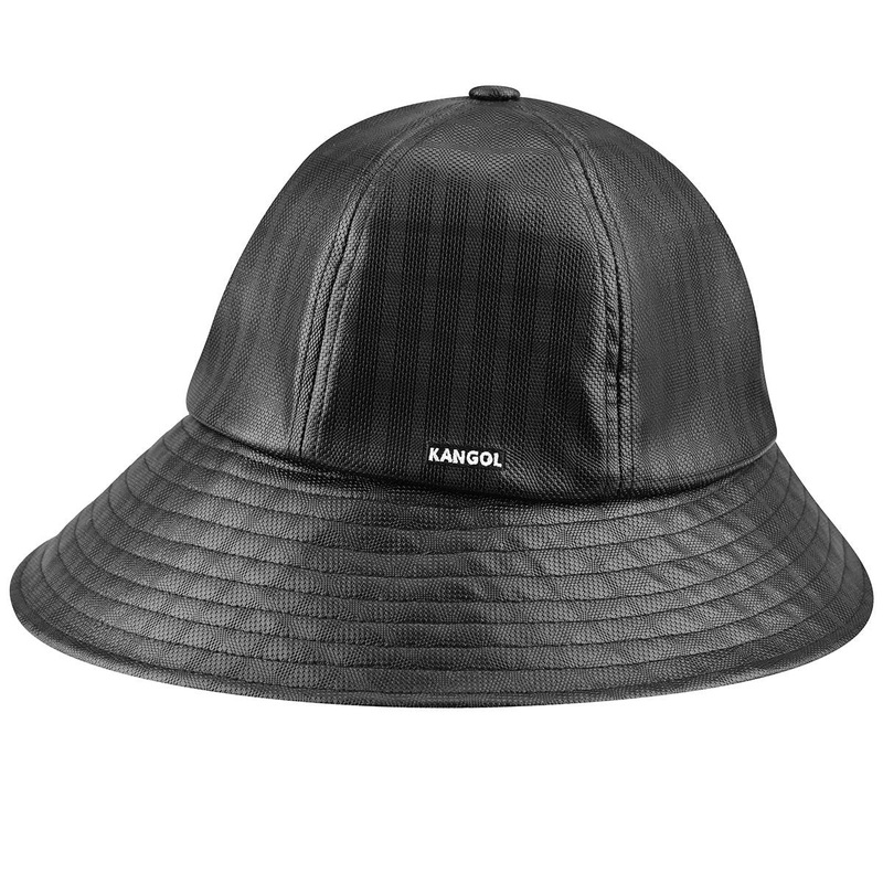 Faux Leather Rain Brim Casual Black Plaid S