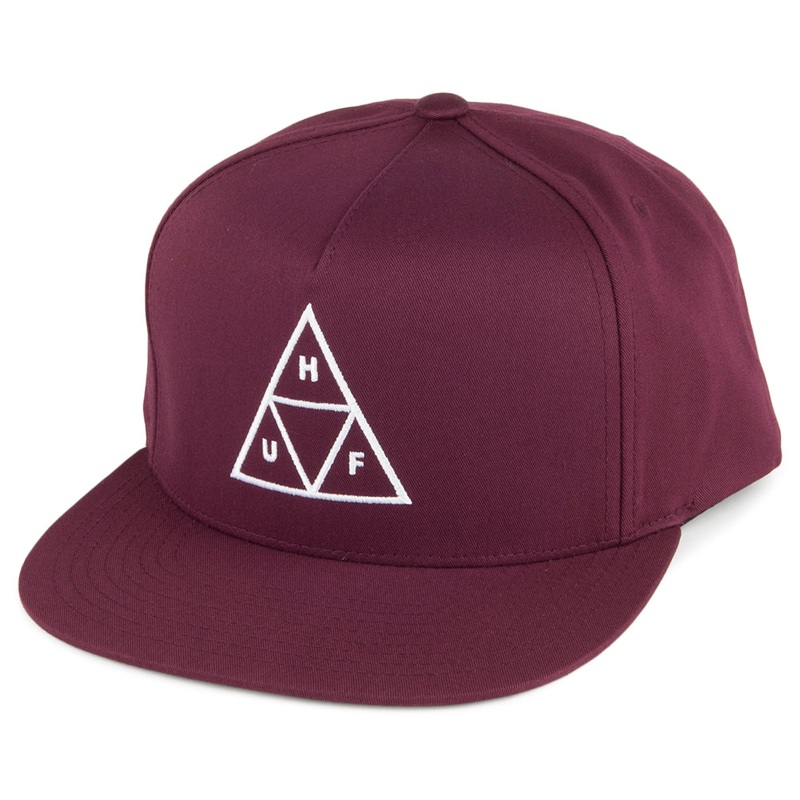 HUF Triple Triangle Snapback Cap – Burgundy Adjustable