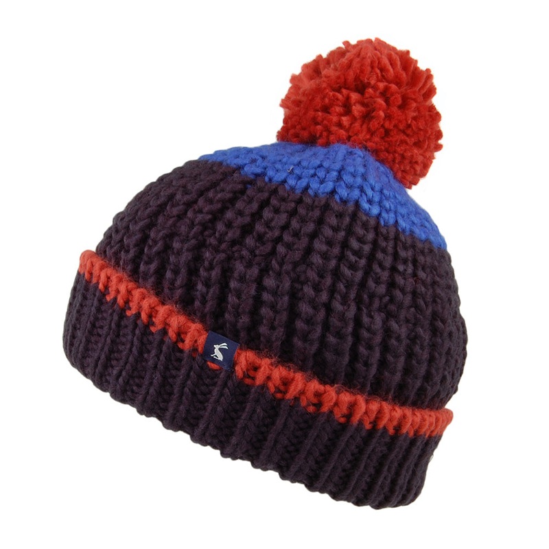 Joules Hats Kids Chunky Bobble Hat – Navy Blue Age 4-7 Years