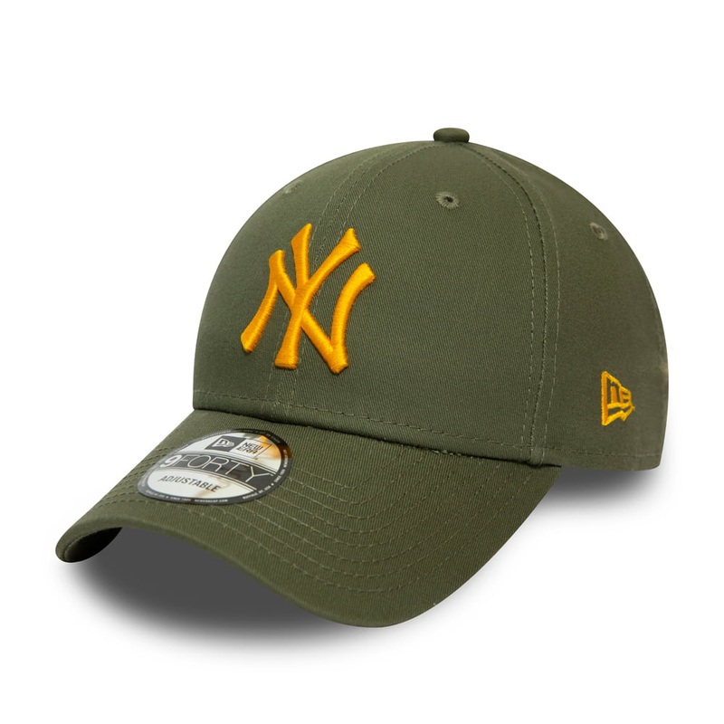 New Era 9FORTY New York Yankees Baseball Cap – MLB League Essential – Olive-Yellow Adjustable