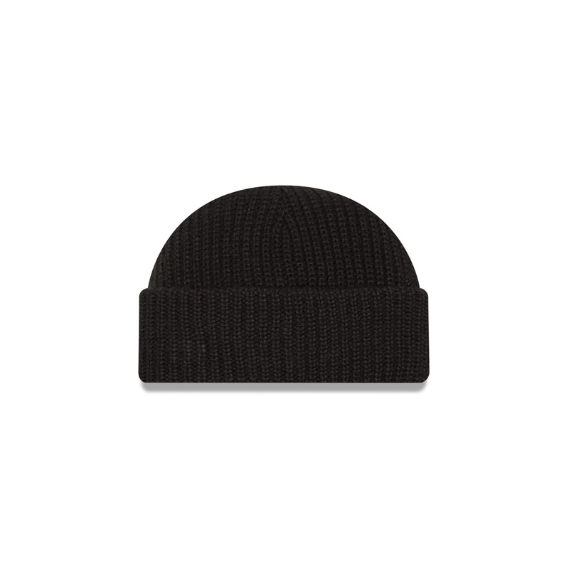 New Era Cap Black Ribbed Skully Knit Beanie One Size