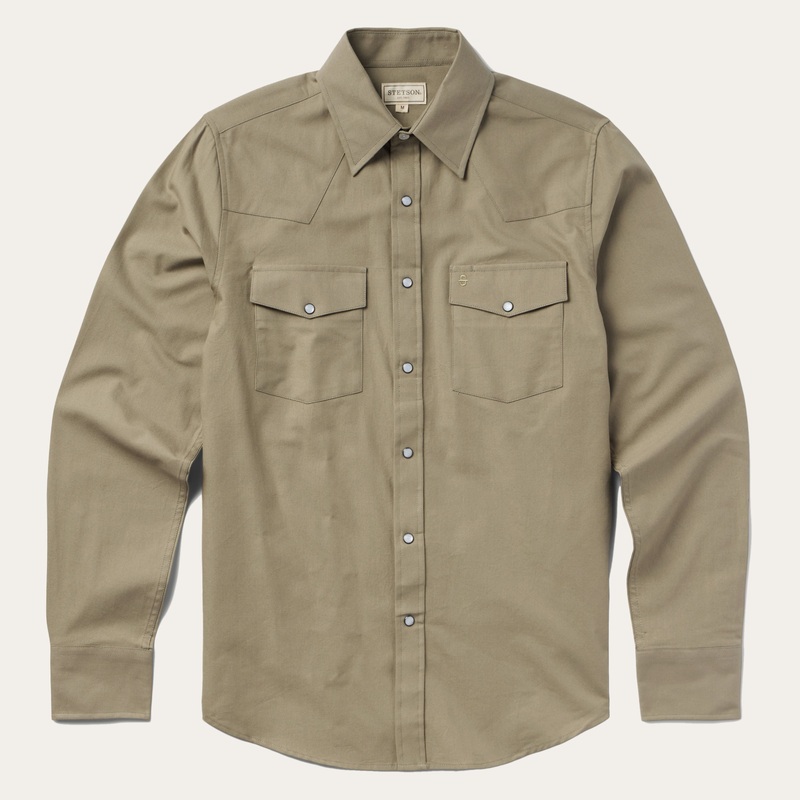 Olive Oxford Western Shirt Olive S
