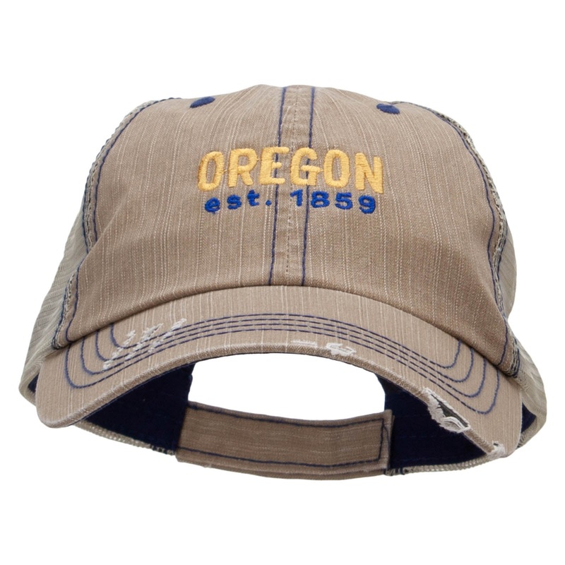 Oregon Year Established Embroidered Low Profile Special Cotton Mesh Cap Khaki One Size