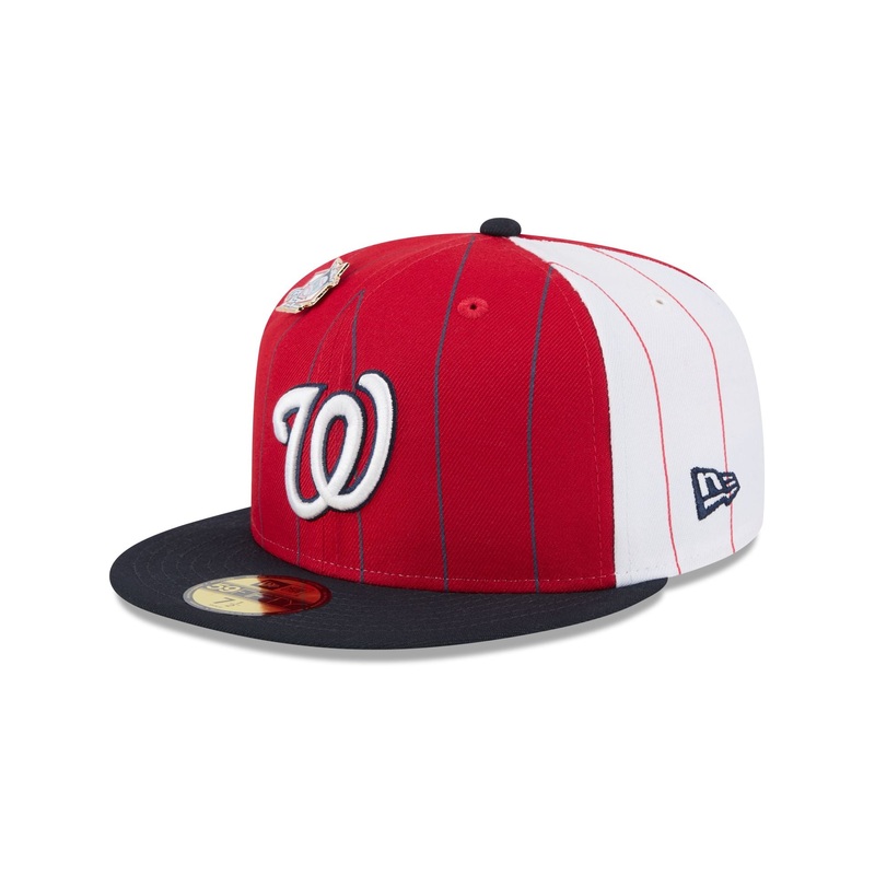 Washington Nationals Pinstripe League Pin 59FIFTY Fitted Hat 7