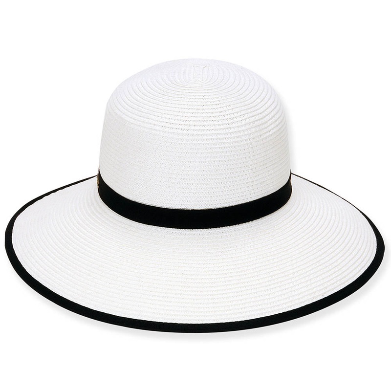 Black and White Backless Facesaver Hat – Sun ‘N’ Sand Hat White OS (57 cm)
