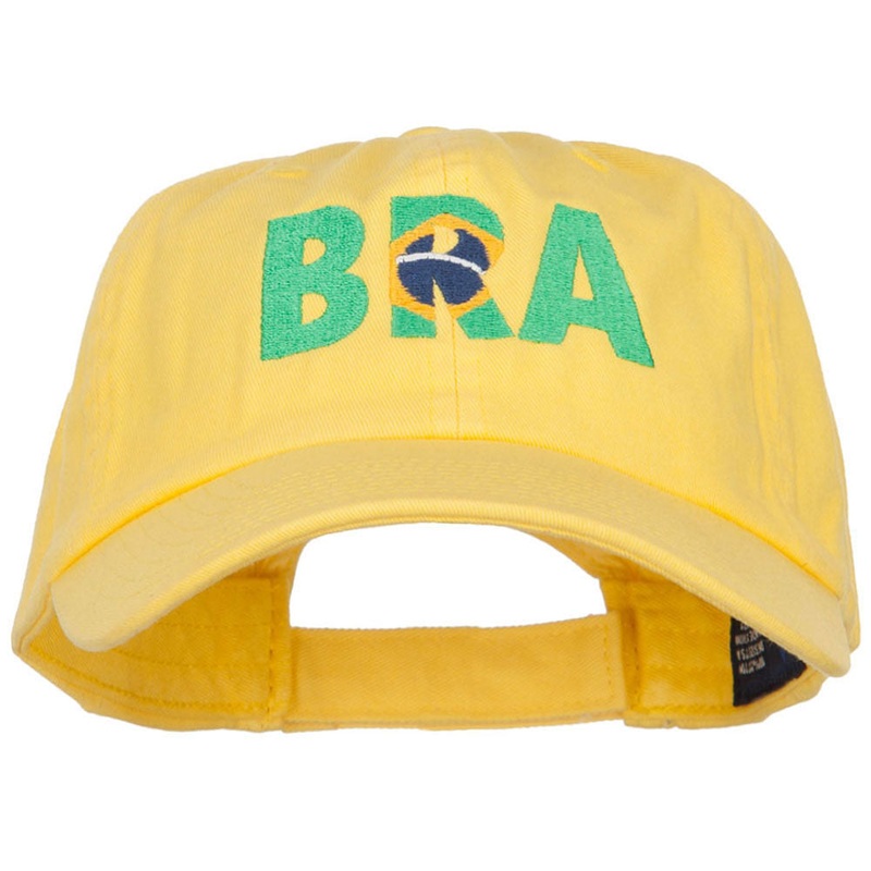 Brazil Embroidered Low Profile Cap Yellow One Size