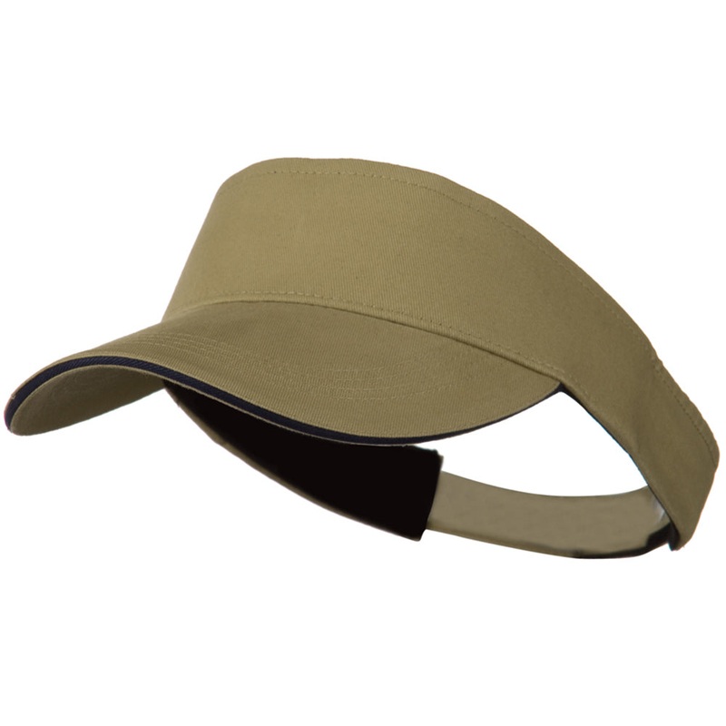 Brushed Cotton Sandwich Visor Navy White One Size