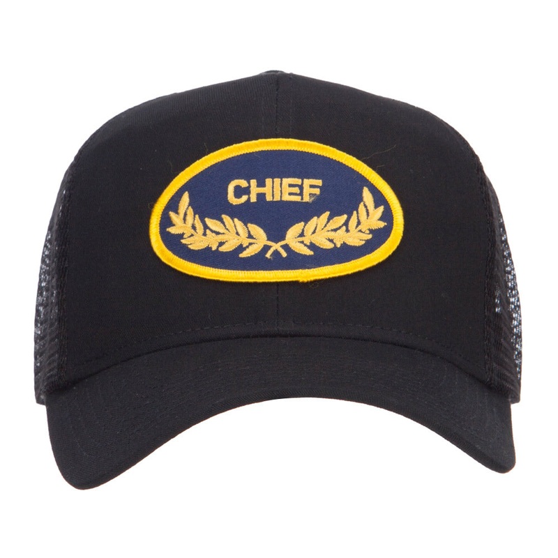 Chief Oak Leaf Patched Mesh Cap Black One Size