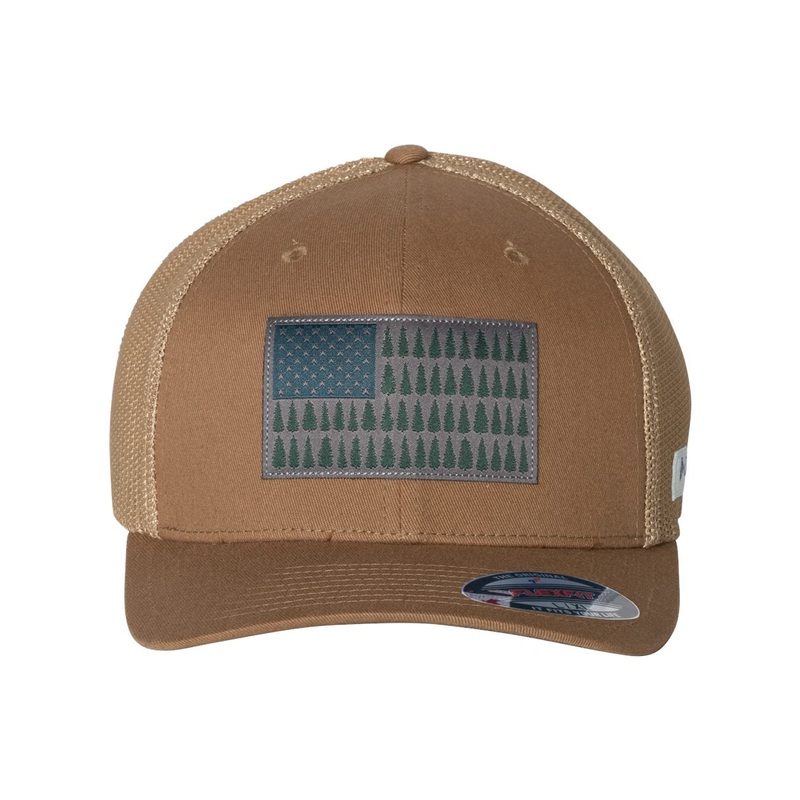 Columbia 183710 PFG Tree Flag Mesh Flexfit Cap Delta/Tree Flag