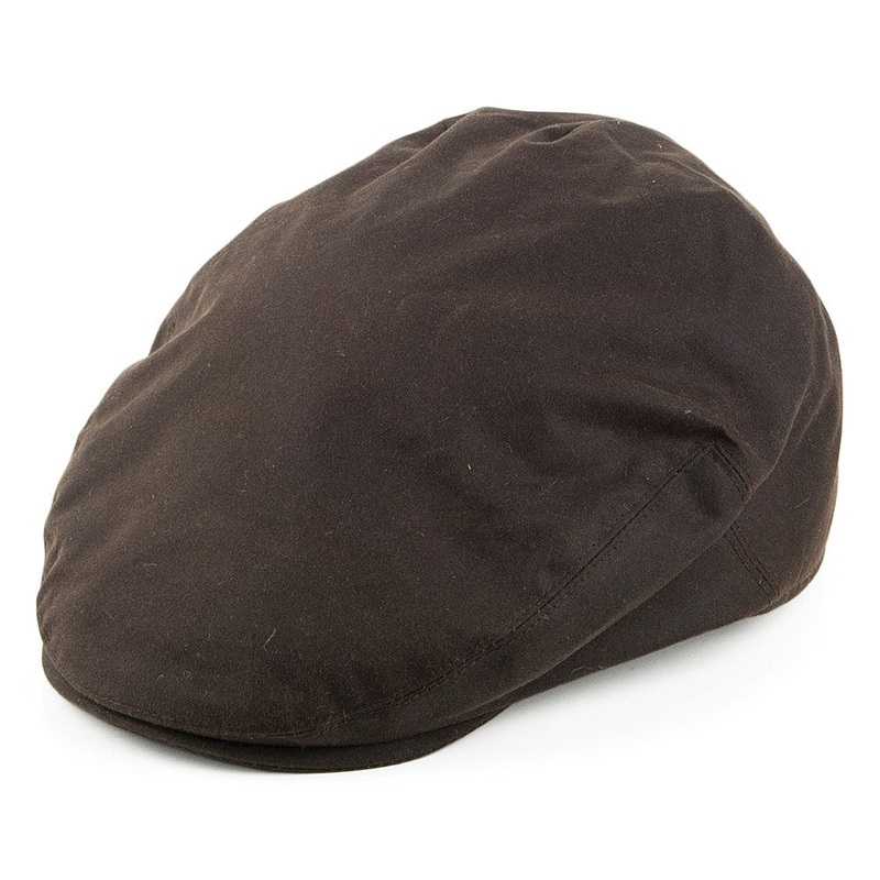Failsworth Hats Waxed Cotton Flat Cap – Olive 55