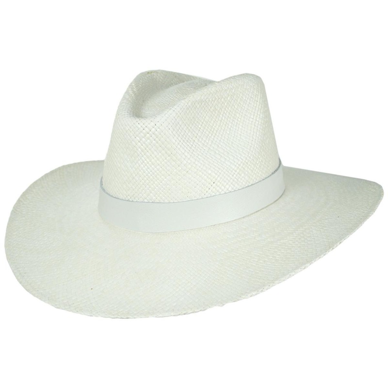 Harper Panama Straw Fedora Hat WHITE XS