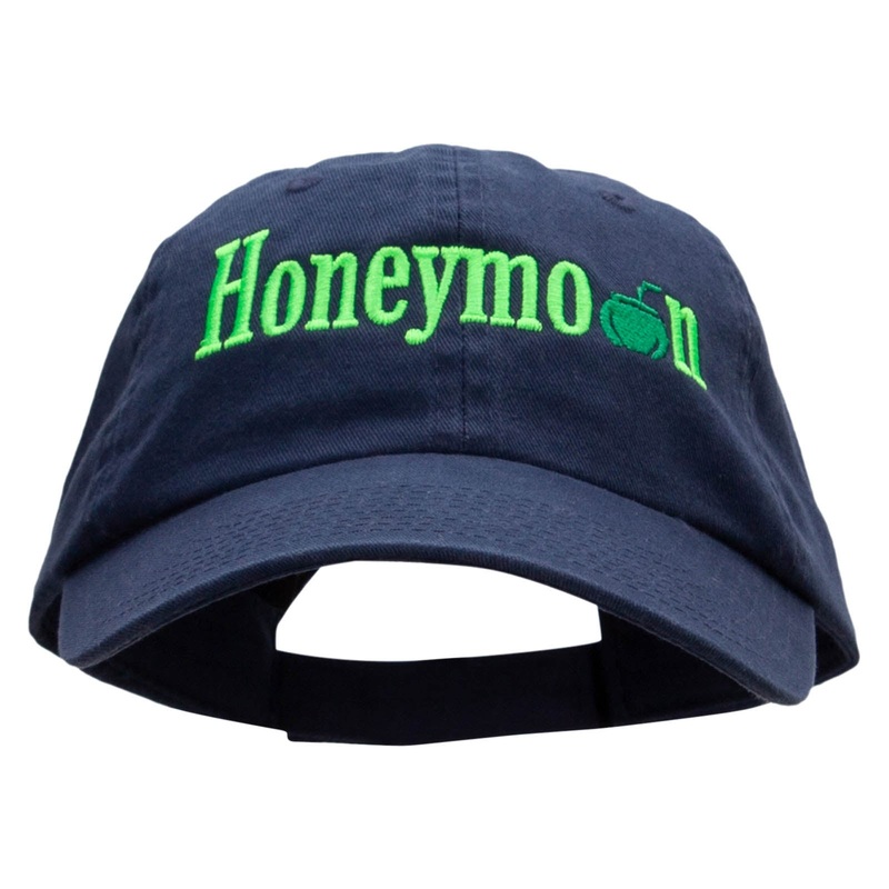 Honeymoon Trip Embroidered Low Profile Dyed Cotton Twill Cap Navy One Size