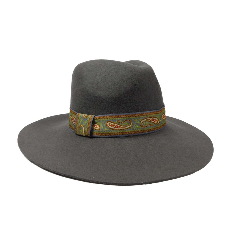 Large Floppy Brim Wool Felt Fedora Hat – Jeanne Simmons Hats Grey