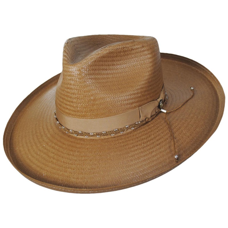 Outlier Shantung Straw Rancher Fedora Hat COGNAC S