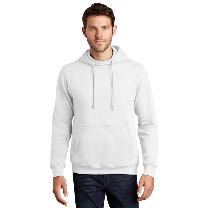 Port & Company PC850H Fan Favorite Fleece Pullover Hooded Sweatshirt – White White XS