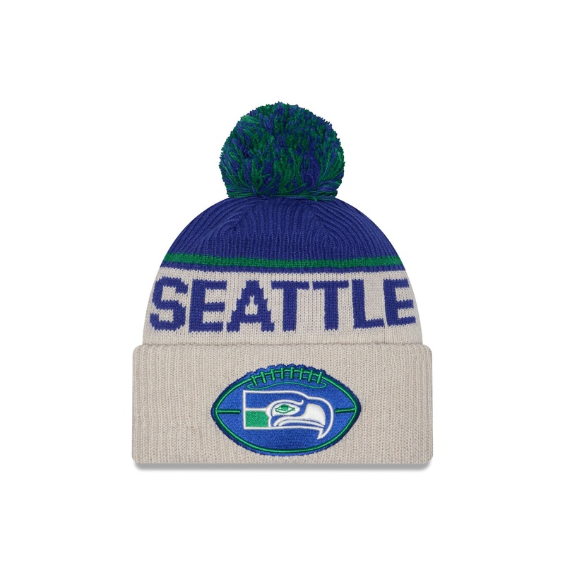 Seattle Seahawks 2024 Cold Weather Historic Pom Knit Hat One Size
