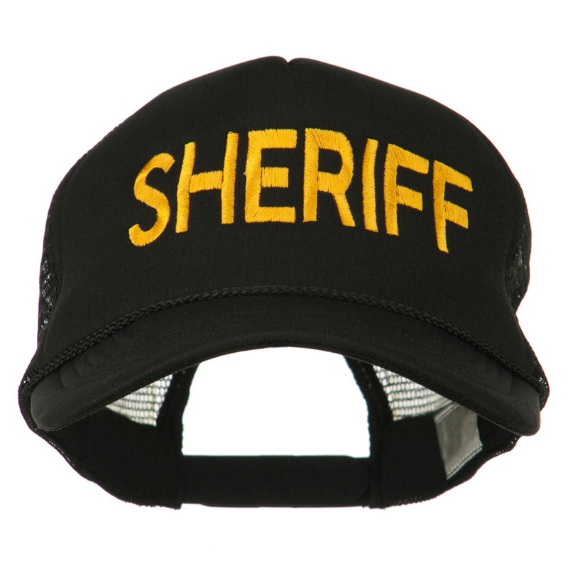 Sheriff Embroidered Foam Front Mesh Back Cap Black One Size