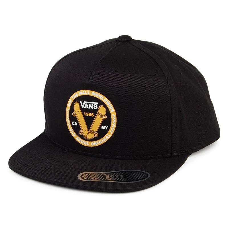 Vans Hats Kids Old School V Snapback Cap – Black CHILD ADJ.