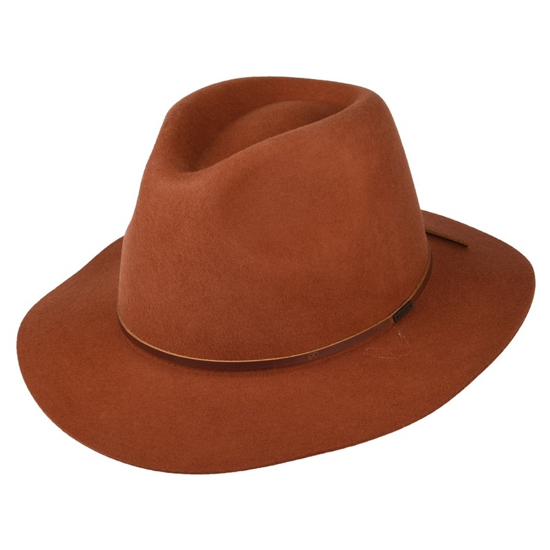 Brixton Hats Wesley Wool Felt Fedora Hat – Caramel Small-56cm