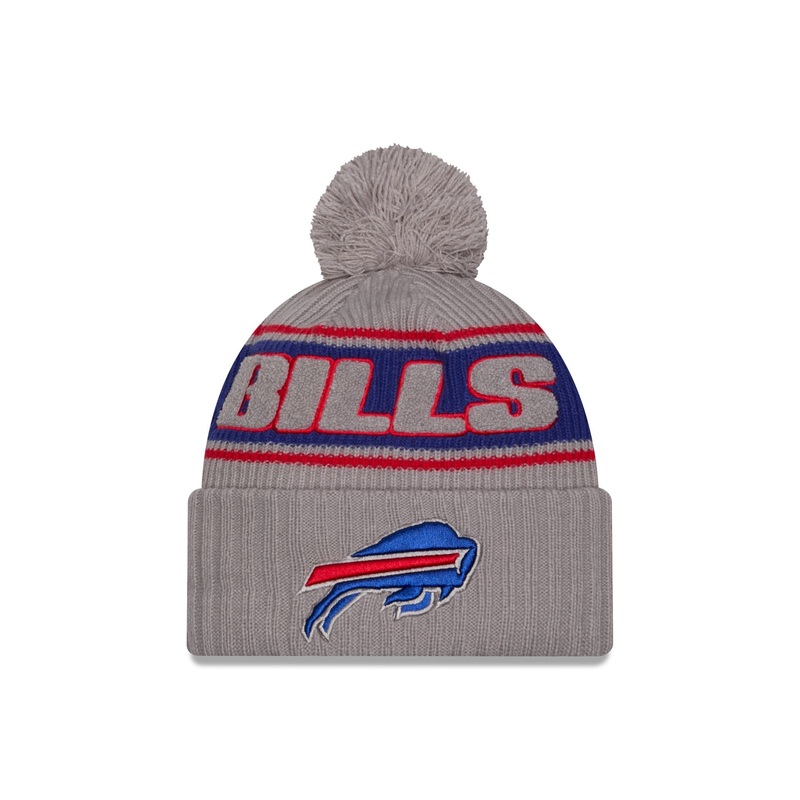 Buffalo Bills 2024 Cold Weather Gray Pom Knit Hat One Size