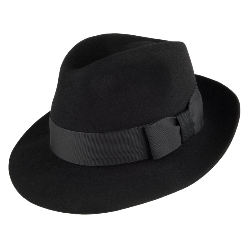 Christys Hats Bond Fur Felt Trilby Hat – Black 55