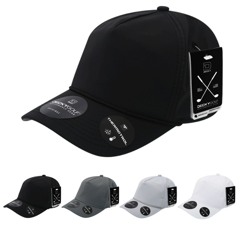 Decky 6406 Sleek H20 5-Panel Hat, Golf & Sports Cap Black
