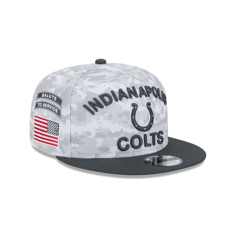 Indianapolis Colts 2024 Salute to Service 9FIFTY Snapback Hat One Size