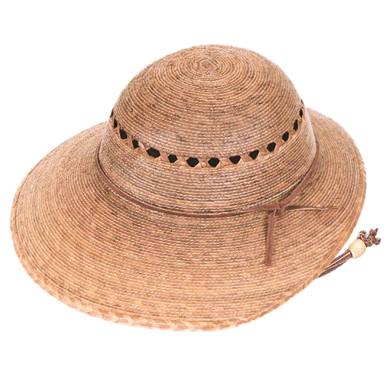 Laurel Palm Leaf Asymmetrical Brim Lattice Crown Sun Hat – Tula Hats Honey Palm Straw M (57 – 59 cm)