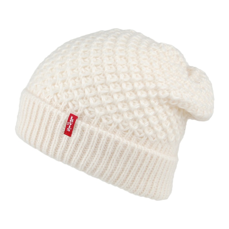 Levi’s Hats Classic Knit Beanie Hat – Cream 1-Size