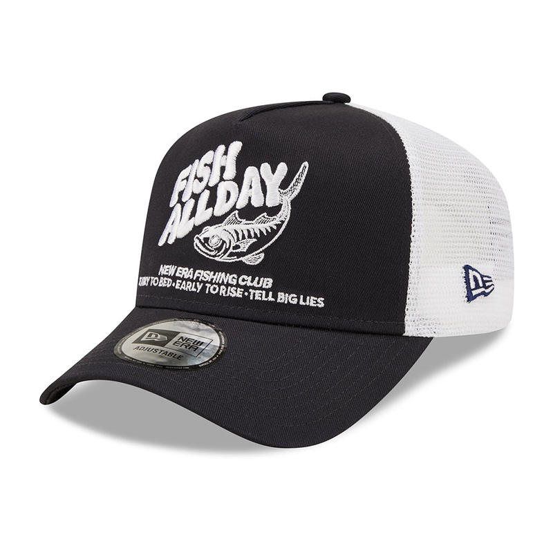 New Era 9FORTY A-Frame Trucker Cap – NE Fishing – Navy Blue S