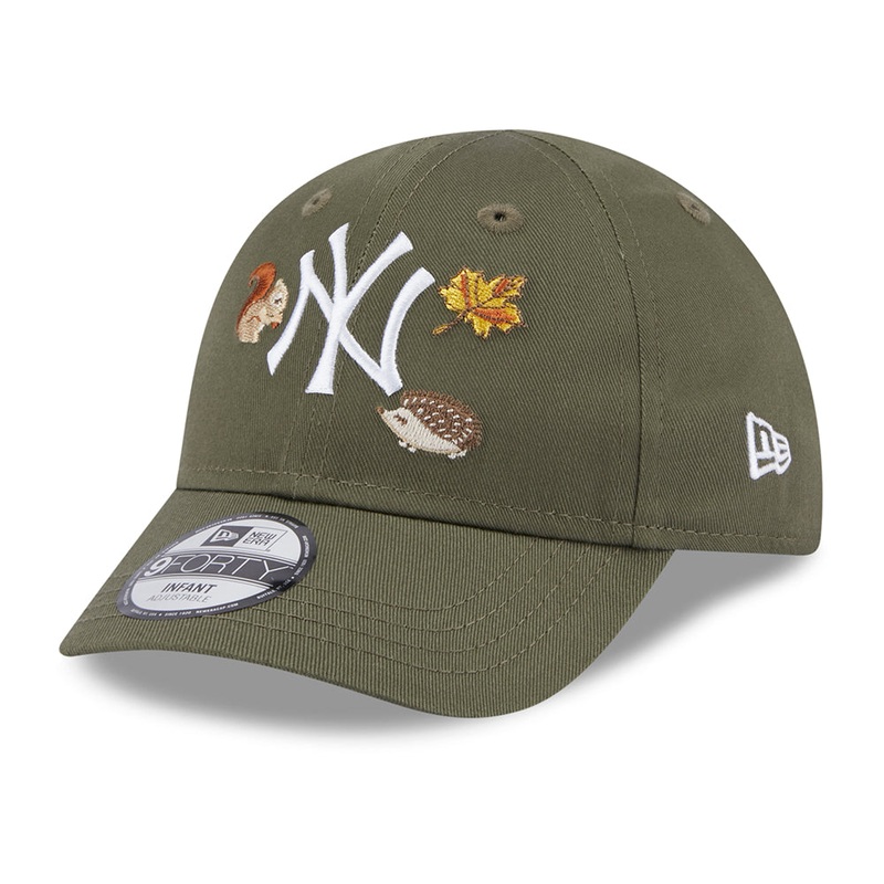 New Era Baby 9FORTY New York Yankees Baseball Cap – MLB Outdoor – Olive-White Infant 1-Size