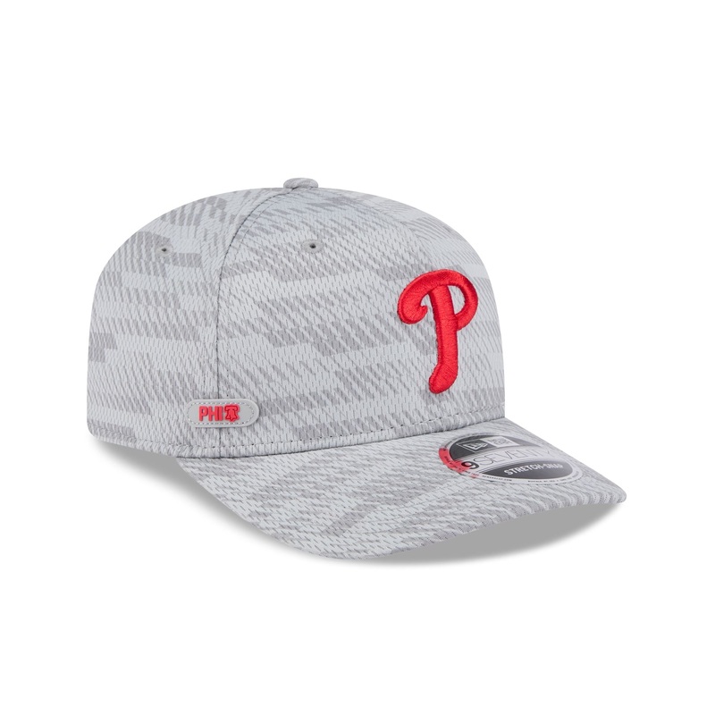 Philadelphia Phillies 2025 Clubhouse Gray 9SEVENTY Stretch-Snap Hat One Size