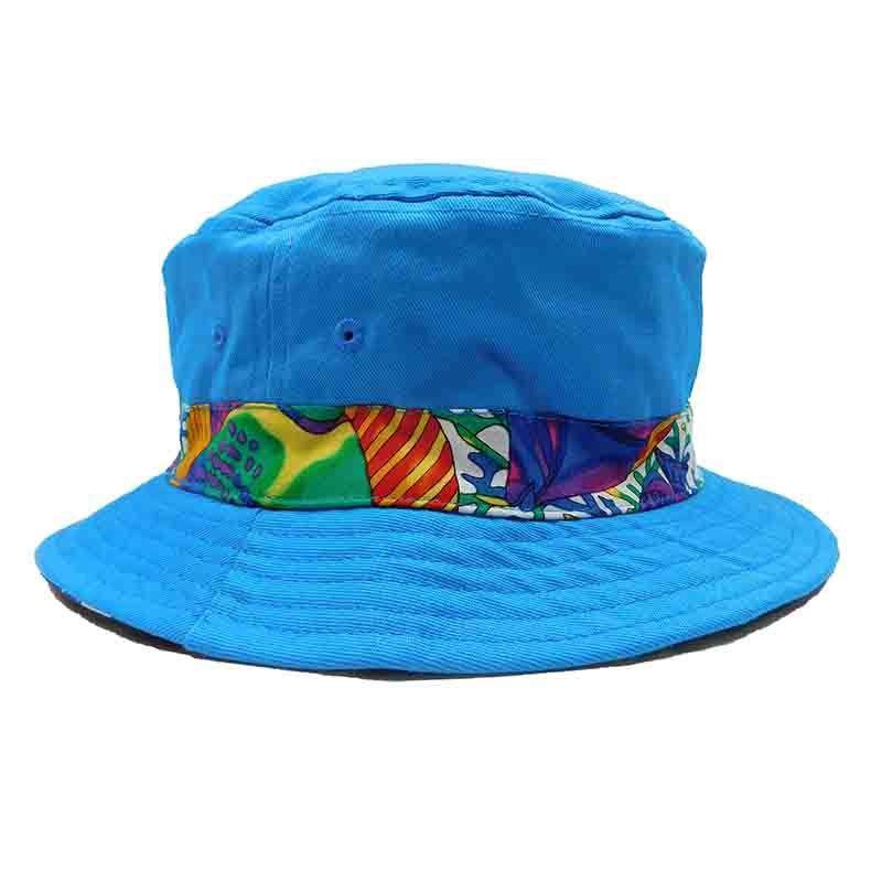 Pufferfish Cotton Bucket Hat – Scala Hats for Kids Turquoise 21.25″ (54 cm)