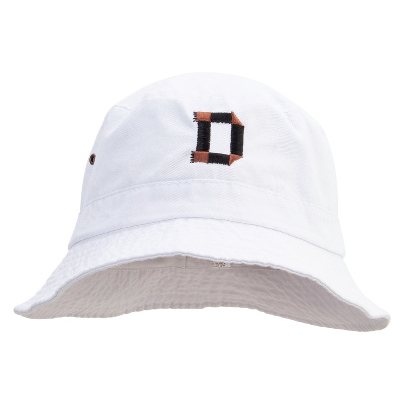 Scotch Tape Letter D Embroidered Big Size Washed Hat White XL-2XL