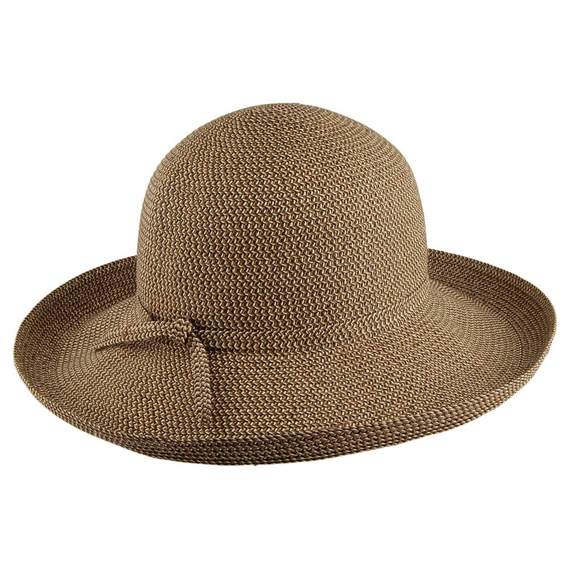 sur la tte Womens Traveller Packable Sun Hat – Natural-Black 1-Size