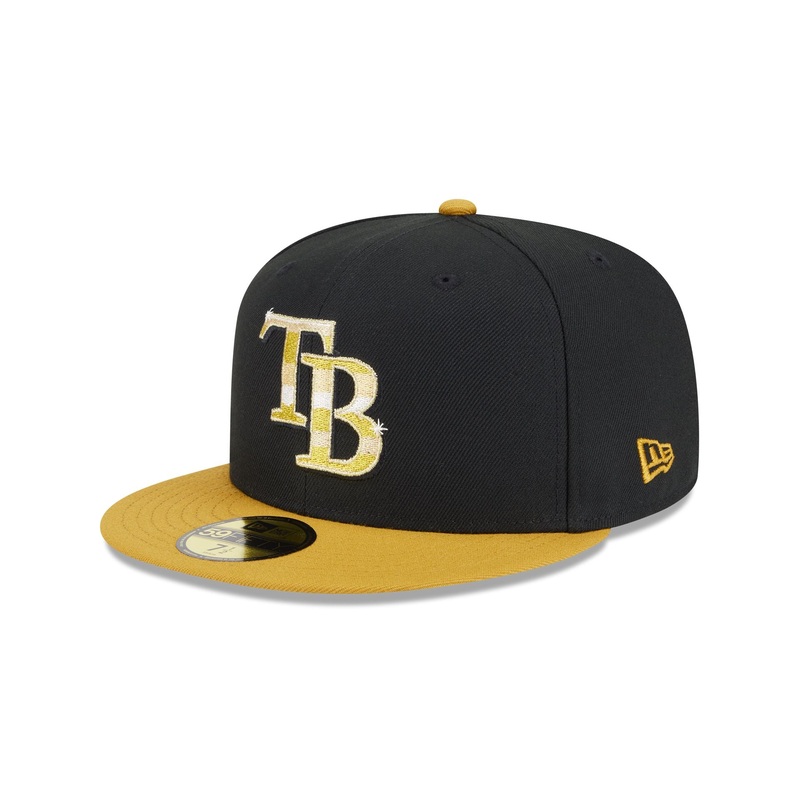 Tampa Bay Rays Metallic Gold Logo 59FIFTY Fitted Hat 7