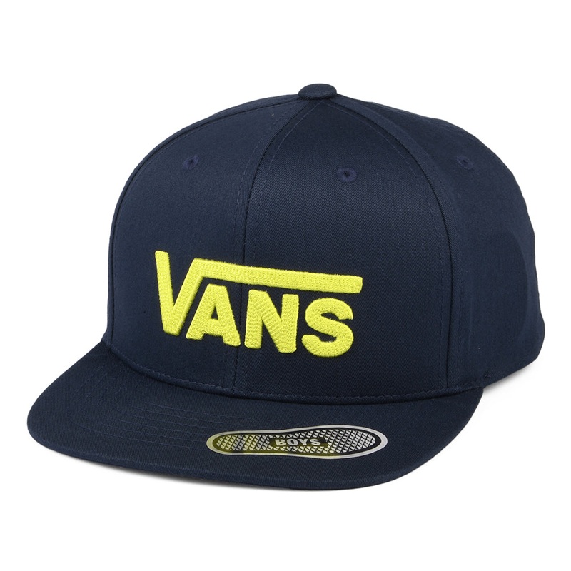 Vans Hats Kids Drop V II Snapback Cap – Navy-Neon Yellow CHILD ADJ.