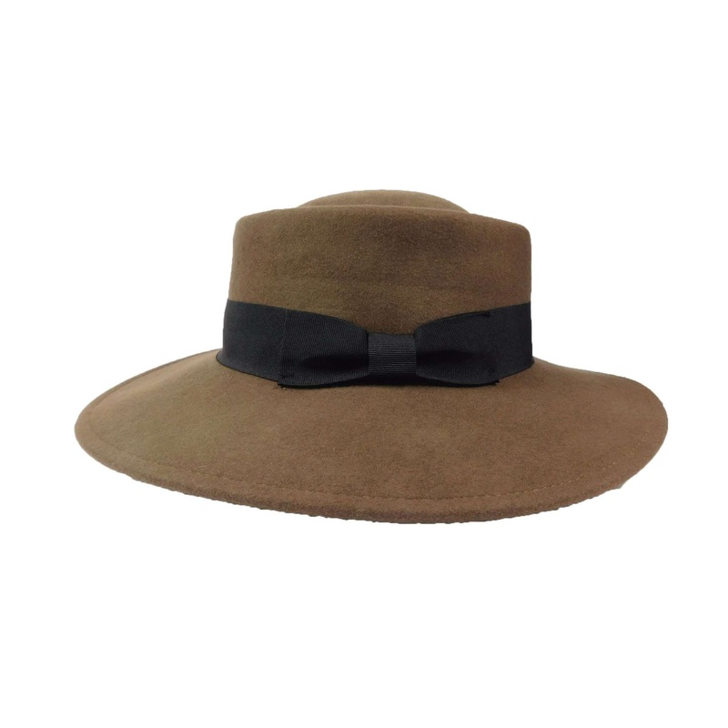 Wool Felt Bolero -Tan and Brown Tan