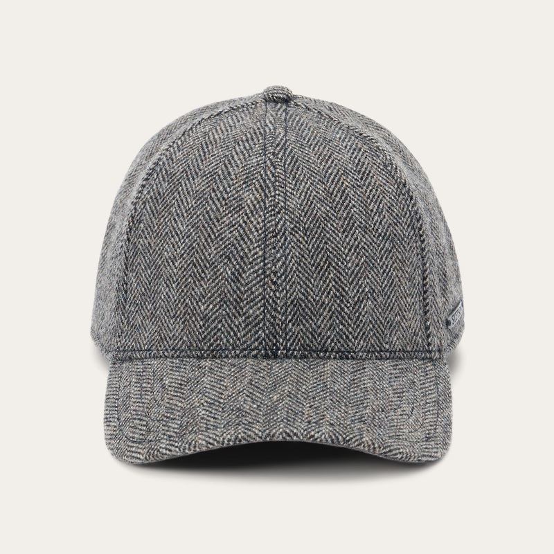Wool Herringbone Baseball Cap Anthra Melange Herringbone S