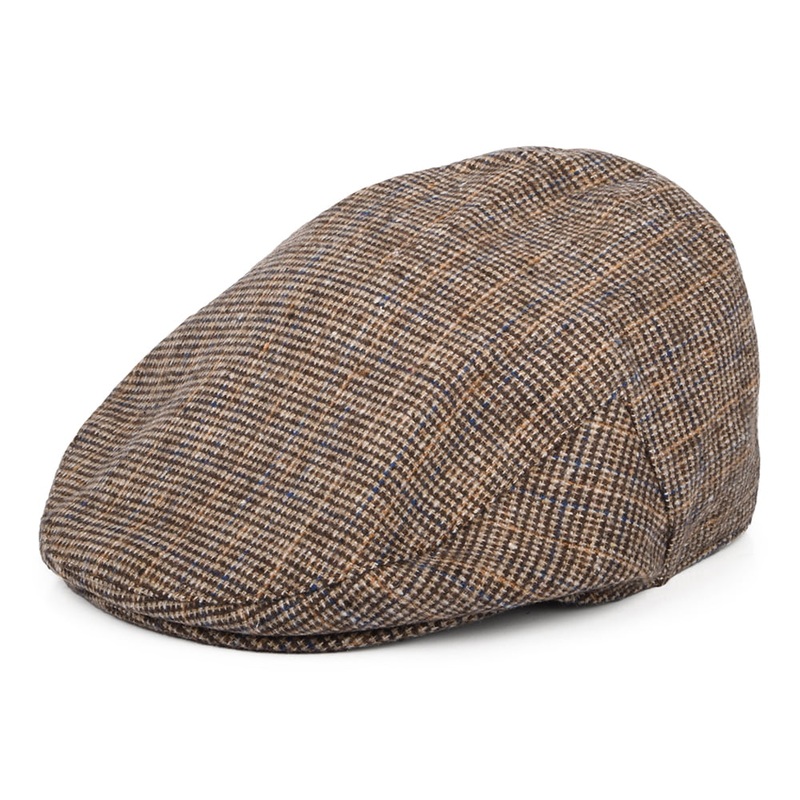 Barbour Hats Wilkin Check Flat Cap – Beige-Multi S