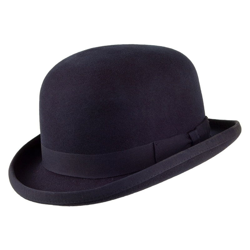 Denton Hats Wool Felt Bowler Hat – Navy Blue S